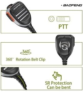 BAOFENG UV-5R Microphone Speaker SQ26 SQ27 Handheld Speaker Mic Rainproof Upgrade of The Original BF Mic for GMRS Ham Radio 2Pin K Mic Compatible with UV-82 UV-S9 BF-F8HP
