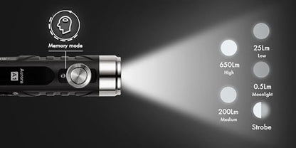 RovyVon Aurora A1 Keychain Flashlight USB C Rechargeable, Max 420 Lumen Super Bright with EDC Mini Size, 5 Mode Easy Use, Waterproof, Perfect for Camping Emergency Outdoor