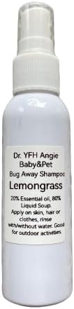 Dr. YFH Angie Lemongrass Shower Essence - Keep Refreshing Smell and Bugs Away at All Outdoor Activities - 60mL (2FL OZ) No-Alcohol, No-DEET, White