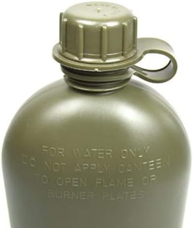 1Qt. Military Field Canteen with Pile Lined Case Holder for Camping, Hiking, Trekking, School