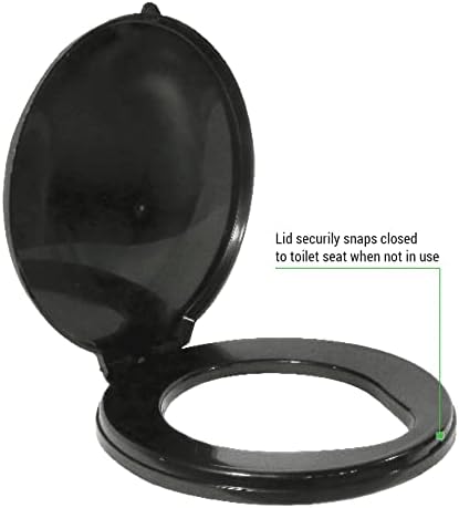 Flip-Top Portable Snap-on Toilet Seat (Commode NOT included) - Use with RESTOP Commode or Standard 5-Gallon Bucket
