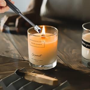 2 Pack Candle Lighter,Arc Lighter with USB Charging,Flameless Windproof,LED Battery Display,Safety Switch,Rotate 360 Degrees,for Aromatherapy,Candles,BBQ,Camping.(Black&Silver)