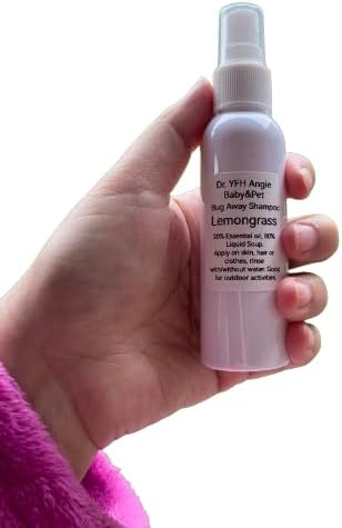 Dr. YFH Angie Lemongrass Shower Essence - Keep Refreshing Smell and Bugs Away at All Outdoor Activities - 60mL (2FL OZ) No-Alcohol, No-DEET, White