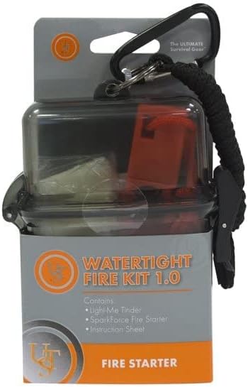 ust Ultimate Survival Technologies Watertight Fire Starter Kit Includes Tinder, Fire Starter, Instruction Sheet