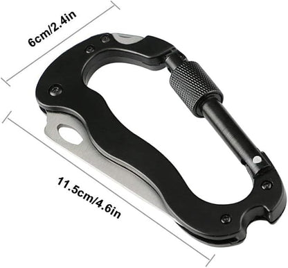 DOOM BLADE 5-in-1 multi-function portable climbing Multi-tool，bottle opener，mini carabiner, mountaineering keychain, screwdriver, EDC Gear and Equipment，portable folding carabiner knife