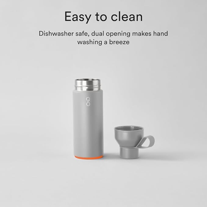 Ocean Bottle - Recycled Stainless Steel Drinks Reusable Water Bottle - Eco-Friendly & Reusable - Rock Grey - 17 oz