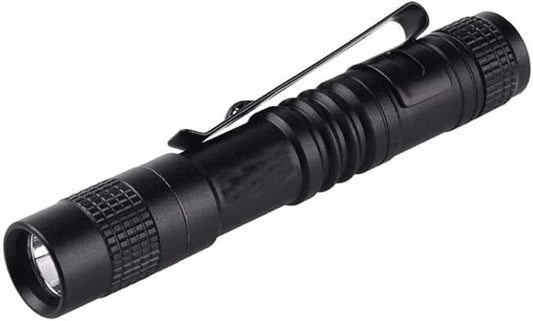 Flashlight Pen Mini Handheld Penlight LED Pocket Pen Light Flashlight Torch Super Small AAA Xpe-R3Lamp Belt Clip Light Pocket Torch with Holster with Clip for Camping, Outdoor, Emergency