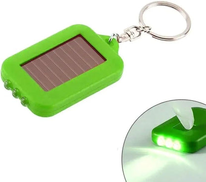 10 Pack Solar Mini Keychain Light Pocket LED Flashlight Rechargeable, Bright Small Flashlights for EDC, Emergency, Camping (Green)
