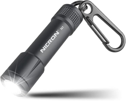 NICRON EDC Keychain Flashlight N1 Mini LED Light with AAA Battery, Portable Mini Light IPX7 Waterproof Build for Outdoor Camping etc.