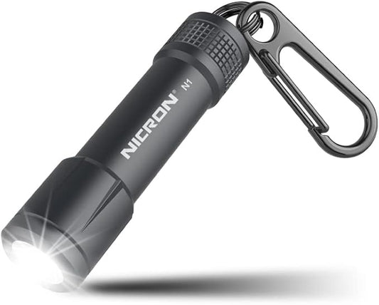 NICRON EDC Keychain Flashlight N1 Mini LED Light with AAA Battery, Portable Mini Light IPX7 Waterproof Build for Outdoor Camping etc.