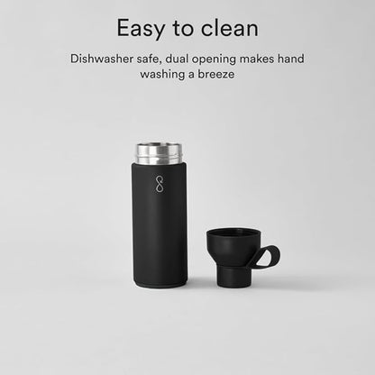 Ocean Bottle - Recycled Stainless Steel Drinks Reusable Water Bottle - Eco-Friendly & Reusable - Obsidian Black - 17 oz