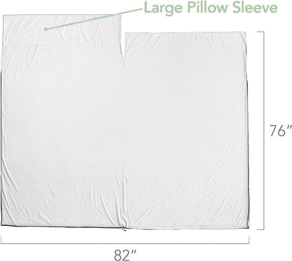 Pike Trail Sleeping Bag Liner – Travel and Camping Sheet, Lightweight and Compact Insert with Full Length Zipper and Guarantee