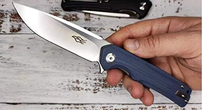 Firebird GANZO FH91-GY Ball Bearing Pocket Folding Knife D2 Steel Blade Ergonomic G10 Anti-Slip Handle with Clip Camping Fishing Hunting Outdoor Flipper EDC Pocket Knife (Gray)