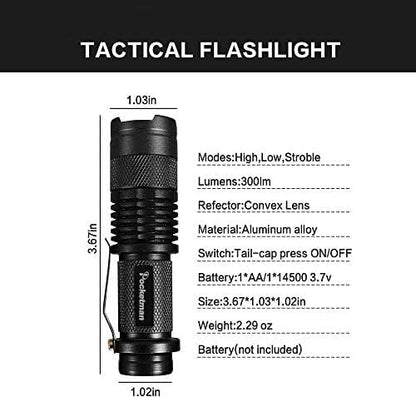 MODOAO Mini LED Flashlight 3 modes Ultra-Bright Light 300 Lumens Handheld Flashlights Small for Kids Child Camping Cycling Hiking Emergency Torch Light 5pack (Black)