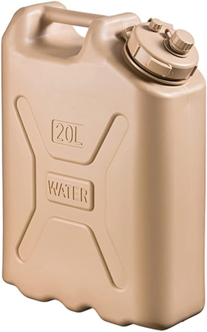 5 Gallon 20 Liter BPA Free Lightweight Portable Water Storage Container for Camping and Emergency Storage, Plastic Sand