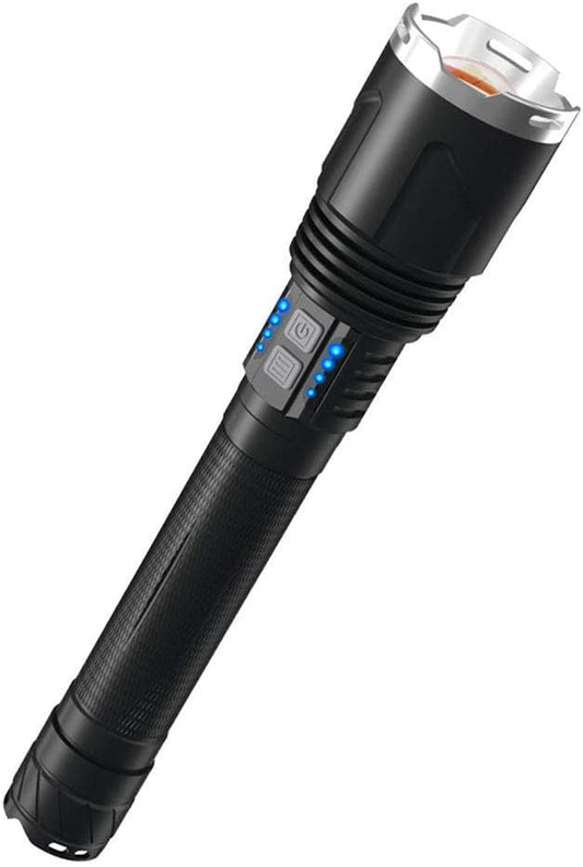 LUXNOVAQ Brightest Flashlight Rechargeable XHP110 LED Powerful Tactical Flashlights, 200000 High Lumen Zoomable USB Flashlight Waterproof Hand Torch Light with 4 Modes for Camping Hiking