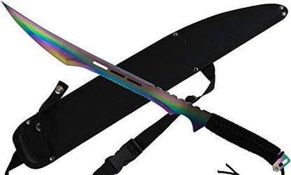 Fantasy Fixed Blade Machete with Nylon Carrier. for Camping, Collections, Outdoor Sports, Gifts