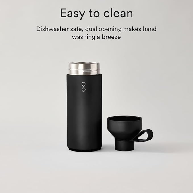Ocean Bottle - Recycled Stainless Steel Drinks Reusable Water Bottle - Eco-Friendly & Reusable - Obsidian Black - 34 oz