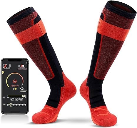 Heated Socks, Rechargeable 10000mah Battery Heated Socks for Men Women, Upgraded Washable Electric Thermal Warming Socks, App Control Winter Feet Warmer for Camping Hiking Skiing Outdoors