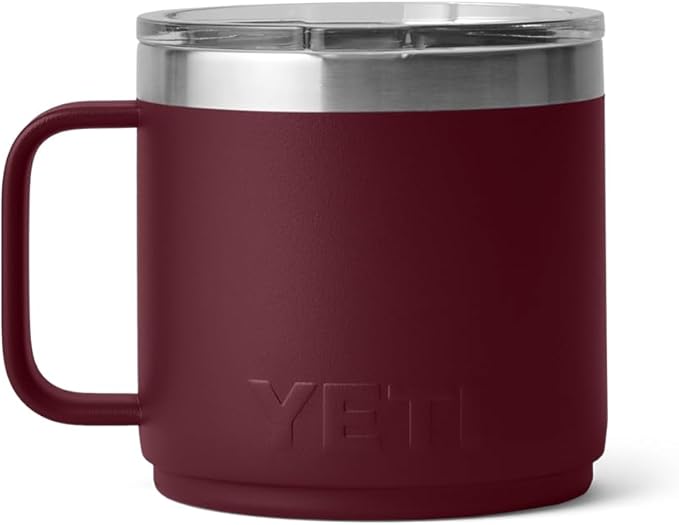 YETI Rambler 14 oz Stackable Mug, Vacuum Insulated, Stainless Steel with MagSlider Lid, Wild Vine Red