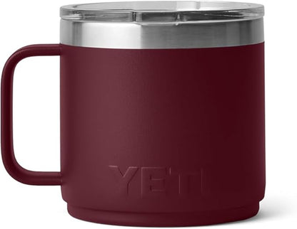 YETI Rambler 14 oz Stackable Mug, Vacuum Insulated, Stainless Steel with MagSlider Lid, Wild Vine Red
