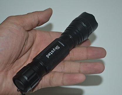 Skysted® Wf-501B Single Mode 10W L2 Cool White LED 1200 Lumen Mini Portabl Handheld Flashlight with Strap,Camping, Outdoor, Emergency, Everyday Flashlights
