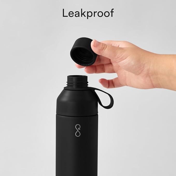 Ocean Bottle - Recycled Stainless Steel Drinks Reusable Water Bottle - Eco-Friendly & Reusable - Obsidian Black - 17 oz