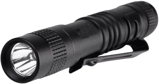Flashlight Pen Mini Handheld Penlight LED Pocket Pen Light Flashlight Torch Super Small AAA Xpe-R3Lamp Belt Clip Light Pocket Torch with Holster with Clip for Camping, Outdoor, Emergency