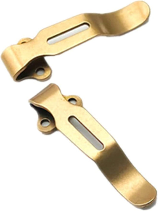 2x New Deep Carry Pocket Clips Stainless Steel Attachments for Benchmade 535 Knife Gold(Some Buyers Think It's Brown)