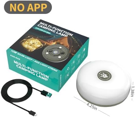 Camping String Light with Camping Lantern and Flashlight,Updated 3-in-1 Portable String Lights,32.8ft/10M Warm White and Colorful,8 Lighting Modes(NO APP),Rechargeable,Waterproof