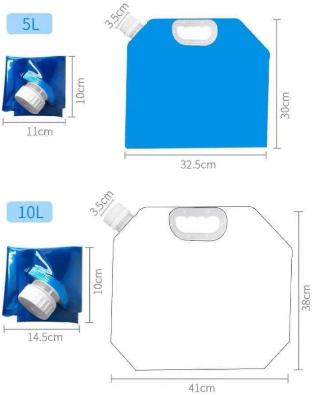 Collapsible Water Storage Container Bag, Portable Camping and Emergency Water Jug with Spout for Hydration, Outdoors, and Disaster Preparedness (10L)