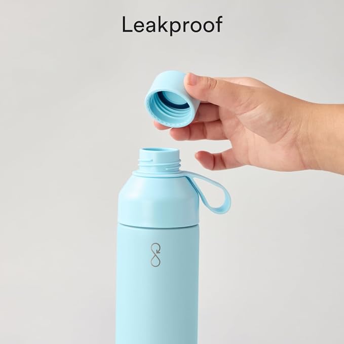 Ocean Bottle - Recycled Stainless Steel Drinks Reusable Water Bottle - Eco-Friendly & Reusable - Sky Blue - 17 oz