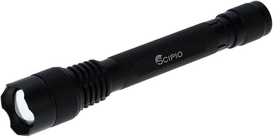 Scipio Tactical Flashlight S3201C 5.3-inch Aluminum 120 Lumens Camping EDC Torch - Black