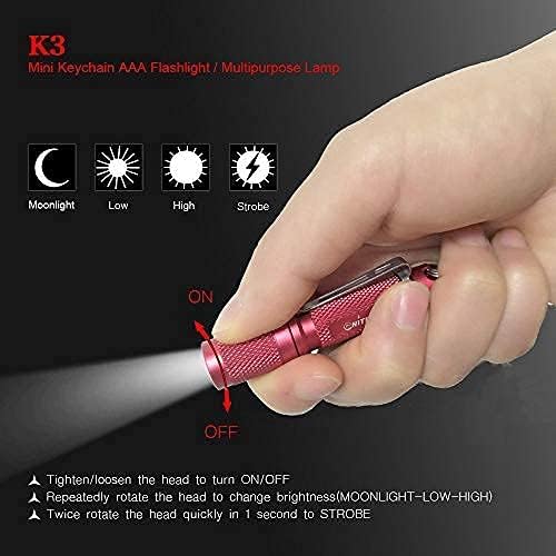Mini Keychain Flashlight Multipurpose Small Bright 150 lumens 3 Levels,Waterproof for EDC,Sleep,Dog Walking,Emergency,Nice Parents Kids Gift!