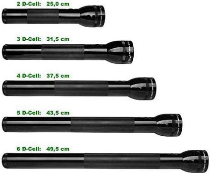 Maglite ML300L LED 6-Cell D Flashlight, Black