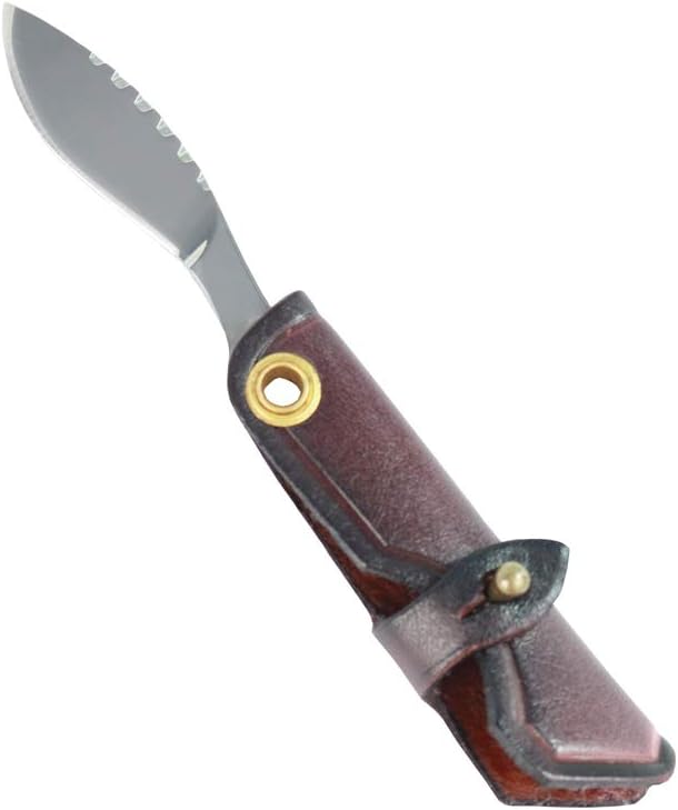 MASALONG Mini EDC straight razor, D2 steel small knife key ring, convenient for daily use kni203 (Dogleg type)