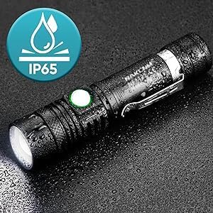 NAKCNM 2 Pack Rechargeable LED Flashlight Powerful Pocket-Sized Small Flashlights 2000 Lumen Super Bright Waterproof Flashlight 4 Modes Adjustable Focus Flash Light for Outdoor Camping Hiking