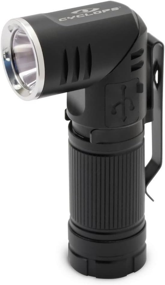 Cyclops 400 Lumens Pocket Rechargeable Flex Flashlight with Swivel Head for Camping, Hiking, Emergency