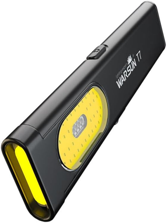 WARSUN Compact Multi-Mode Pocket LED Flashlight - 675LM, USB-C Rechargeable, IPX4, Dual Material, Red/Blue Strobe, for Everyday Carry & Travel