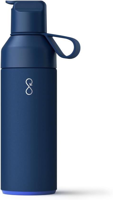 Ocean Bottle - Recycled Stainless Steel Go Water Bottle - Eco-Friendly & Reusable Bottle - Ocean Blue - 17 oz