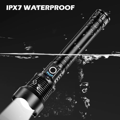 Rechargeable Flashlights 250000 Lumens, Super Bright Led Flashlight High Lumens with USB Cable, 5 Modes Waterproof Flashlight Powerful Flash Light for Camping Hiking