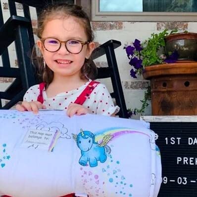 JumpOff Jo - Toddler Nap Mat - Sleeping Bag for Kids with Removable Pillow and Ultra Soft Blanket for Preschool, Daycare, and Sleepovers - Unicorn Pixie Dust