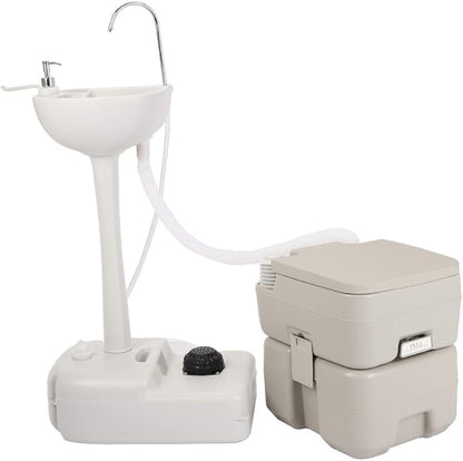 Outdoor Garden Camping Hand Sink with Portable Toilet, Removable Hand Washing Basin Sanitary Ware for RV/Kitchen/Indoor (2020 version)