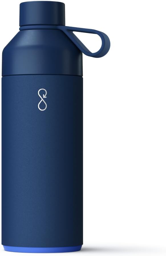Ocean Bottle - Recycled Stainless Steel Drinks Reusable Water Bottle - Eco-Friendly & Reusable - Ocean Blue - 34 oz
