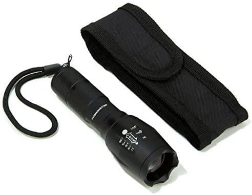 Bell+Howell Taclight Flashlight w/Holster LED Tactical Flashlight 5 Modes & Zoom Function 22X Brighter WaterProof Security Flashlight High Lumens for Outdoor Camping Accessories As Seen On TV