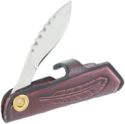 MASALONG Mini EDC straight razor, D2 steel small knife key ring, convenient for daily use kni203 (Dogleg type)
