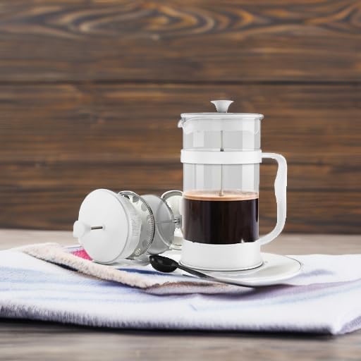 Utopia Kitchen 51 Ounce 1.5 Liter French Press Coffee Maker, Tea Maker, Travel Coffee Presses, Heat Resistant Thickened Borosilicate Coffee Pot for Camping Travel Gifts, White Pack of 1