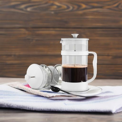Utopia Kitchen 51 Ounce 1.5 Liter French Press Coffee Maker, Tea Maker, Travel Coffee Presses, Heat Resistant Thickened Borosilicate Coffee Pot for Camping Travel Gifts, White Pack of 1
