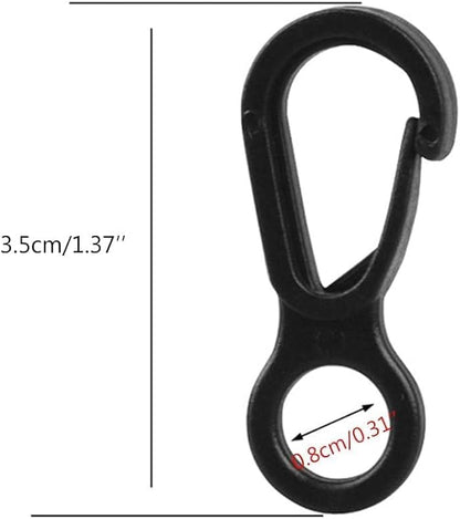 10 Pcs Black Plastic Snap for Lights Hanging to Canopy Clip Hook Camping Carabiner Buckle Multifunction Snap Hook Camping Equipment Tent Buckle Clips Tent Hooks Outdoor Tent Accessories