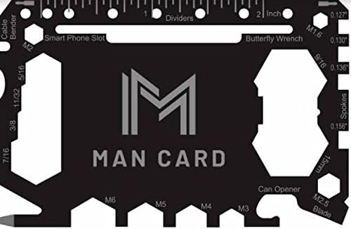 46 in 1 Ultimate Credit Card Multitool, Tactical Survival Tool, Great for Quick Repairs - Camping Gear, Outdoor Gadget, Valentine's Day Present, or Father's Day Gift (Black)